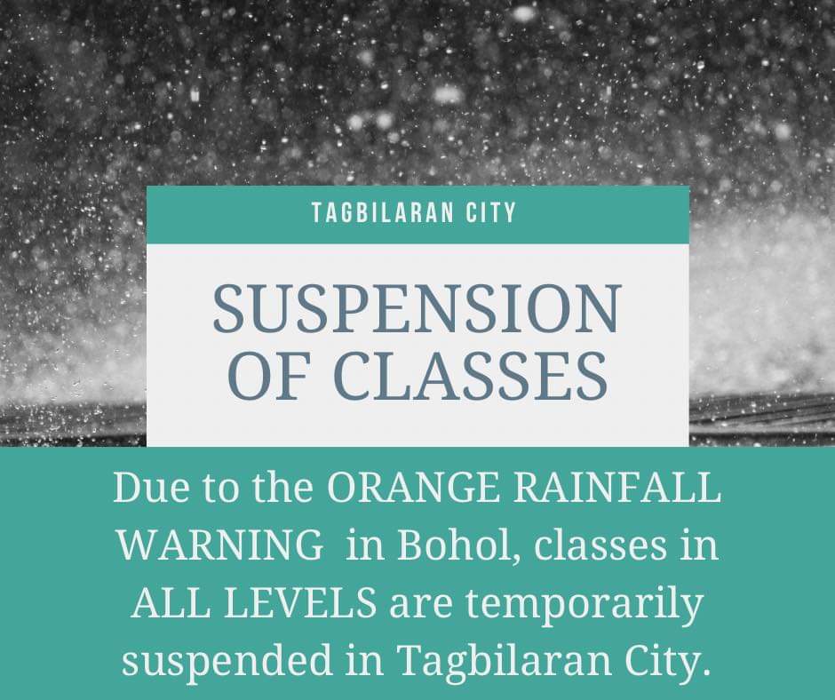 Classes suspended in Tagbilaran City due to bad weather