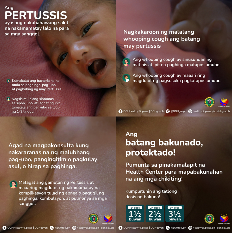 PHO ADVISES PUBLIC ON PERTUSSIS PREVENTION