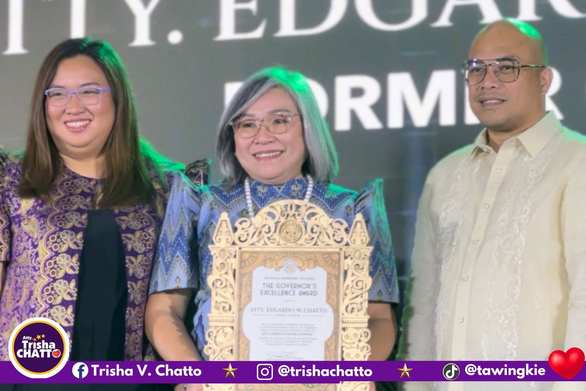 Chatto honored with Governor’s Excellence Award for Public Administration and Governance