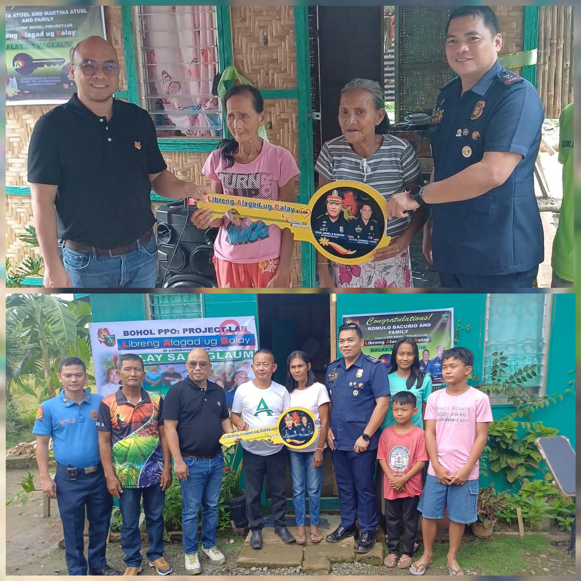 Double turnover of houses under PNP Bohol’s Libreng Alagad ug Balay held in Ubay town