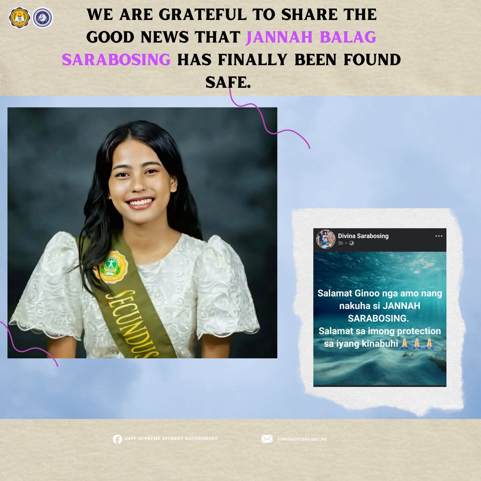 Missing Boholana student found safe in Cebu after week-long disappearance