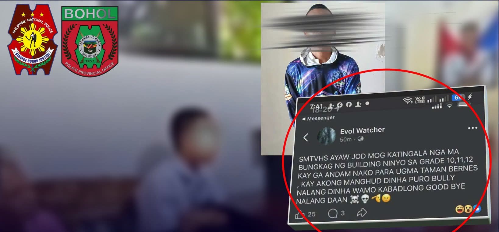 Student admits to bomb threat prank at Bohol school, faces charges